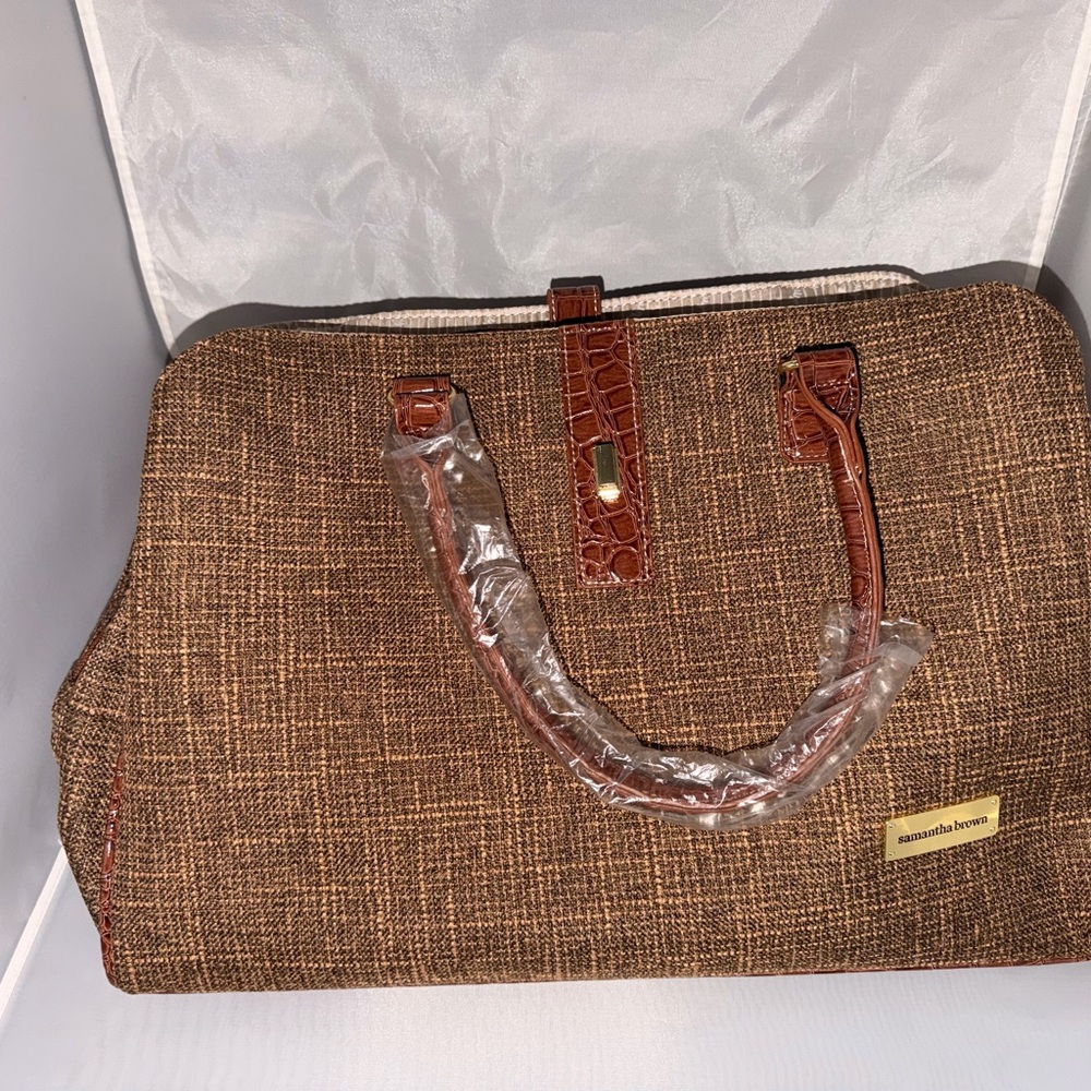 Samantha Brown Tweed Brown Handbag